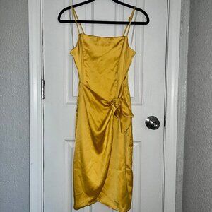NWOT Nine West Yellow Wrap/Side-Tie Dress - Size S